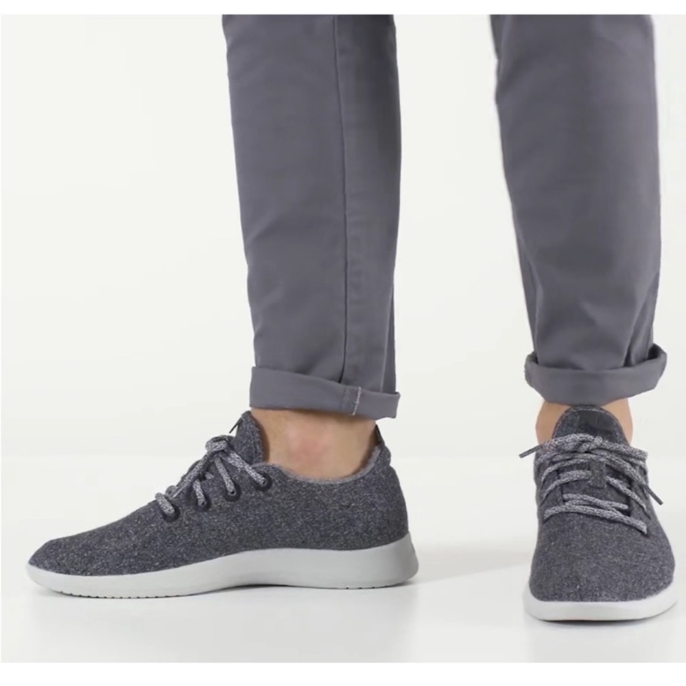 Allbirds Natural Grey Merino Wool Lace Up Runner Sneakers
